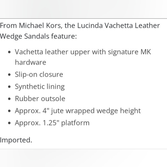 Michael Kors Lucinda Vachetta Leather Epadrille Wedge Sandals, White Leather 10 - Picture 6 of 16